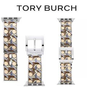 Tory Burch Basket weave print Apple Watch Stainless Steel band